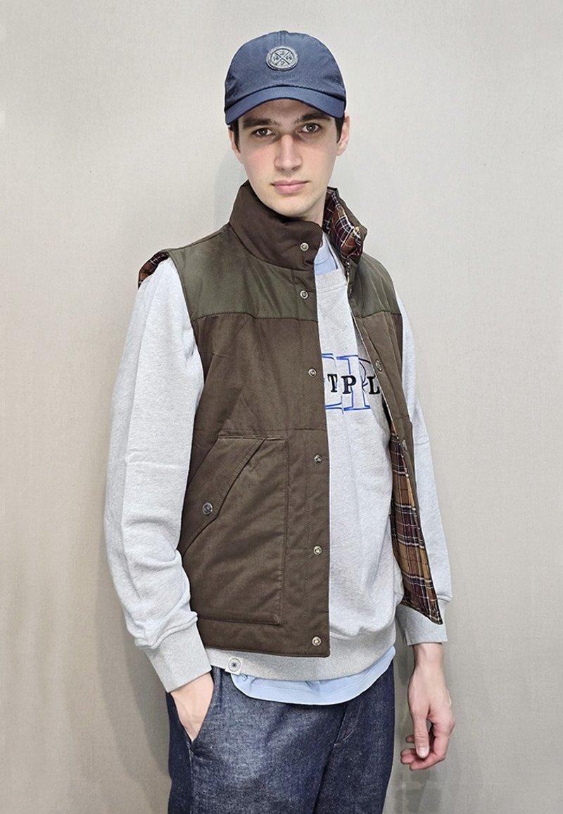 East Pole男女装潮流双面穿格子夹棉背心马甲秋季新款企领 - 男装背心 - 其他材质 多色