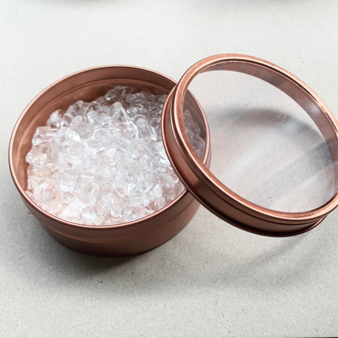 玫瑰金 白水晶净化盒 - 摆饰 - 玫瑰金 咖啡色