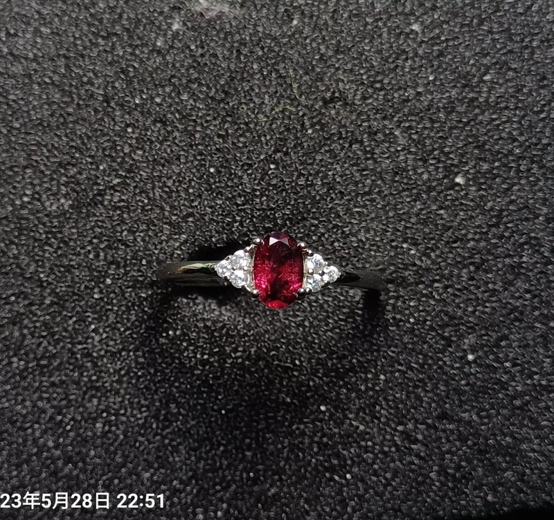 Burgundy garnet ring 3 - 戒指 - 半宝石 