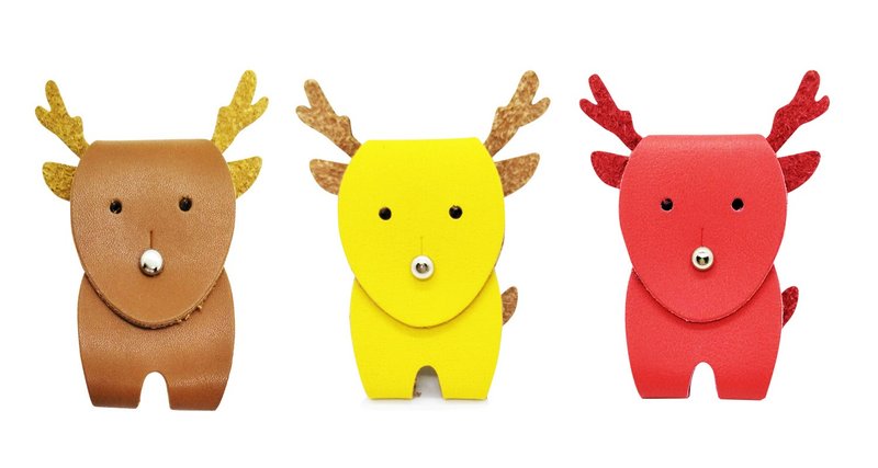 Worpi 双线夹 3 件组、耳机线夹、手机充电线 - Worpi 3 件 - 卷线器/电线收纳 - 人造皮革 红色