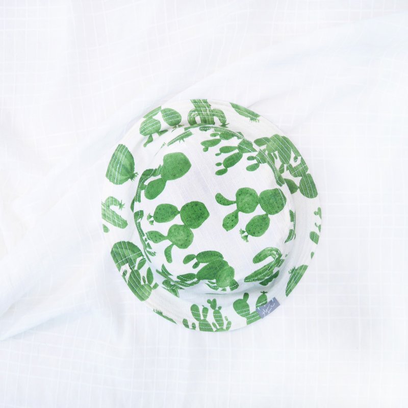 夏日双面渔夫帽系列 | 仙人掌 - 帽子 - 棉．麻 绿色