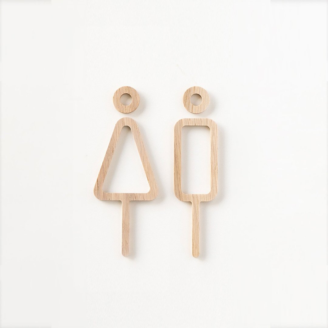 MOHEIM RESTROOM SIGN 男女标示 白橡木 - 其他 - 木头 卡其色