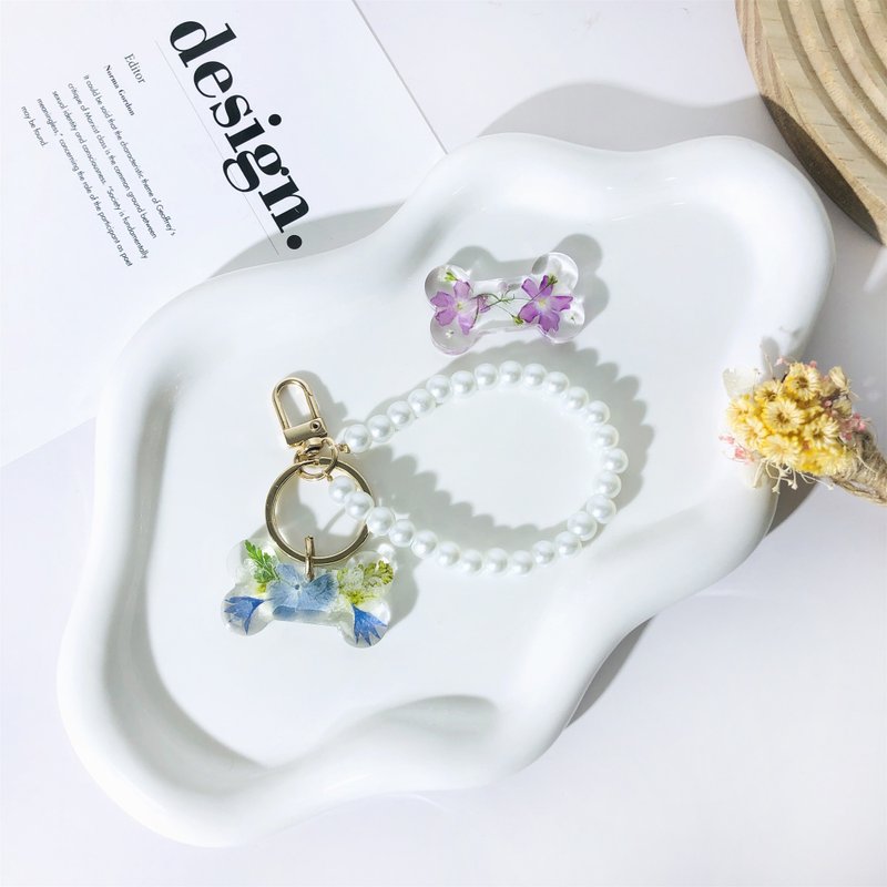 绿色粉色押花钥匙扣 把春天和爱意随身携带 多种形状可选 - 钥匙链/钥匙包 - 植物．花 