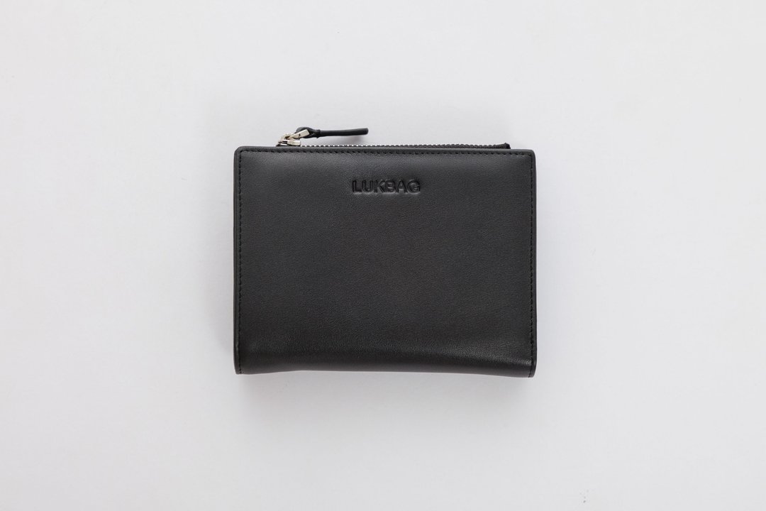 Lukbag|真皮可拆式零钱袋短夹|经典黑【父亲节礼物】【礼物包装】 - 皮夹/钱包 - 真皮 黑色