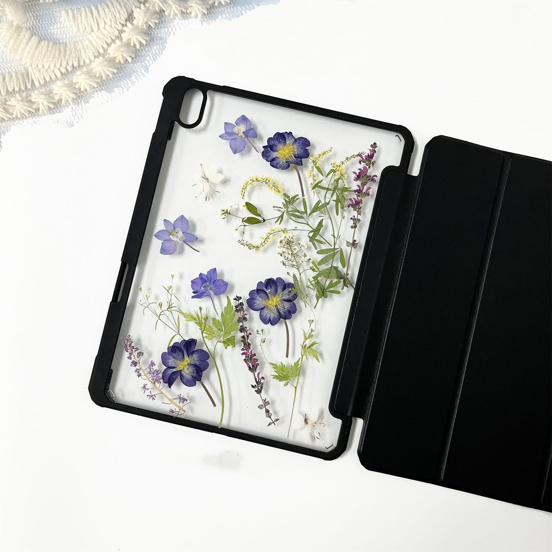 碎花小草手作押花iPad壳 iPad Air 11寸 13寸 iPad Pro 11寸 13寸 - 手机壳/手机套 - 植物．花 
