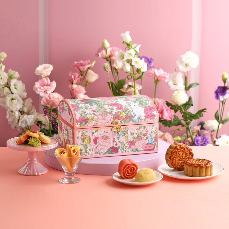 【金格食品】浪漫繁花藏宝箱2盒组(中秋礼盒限定款) - 蛋糕/甜点 - 其他材质 粉红色