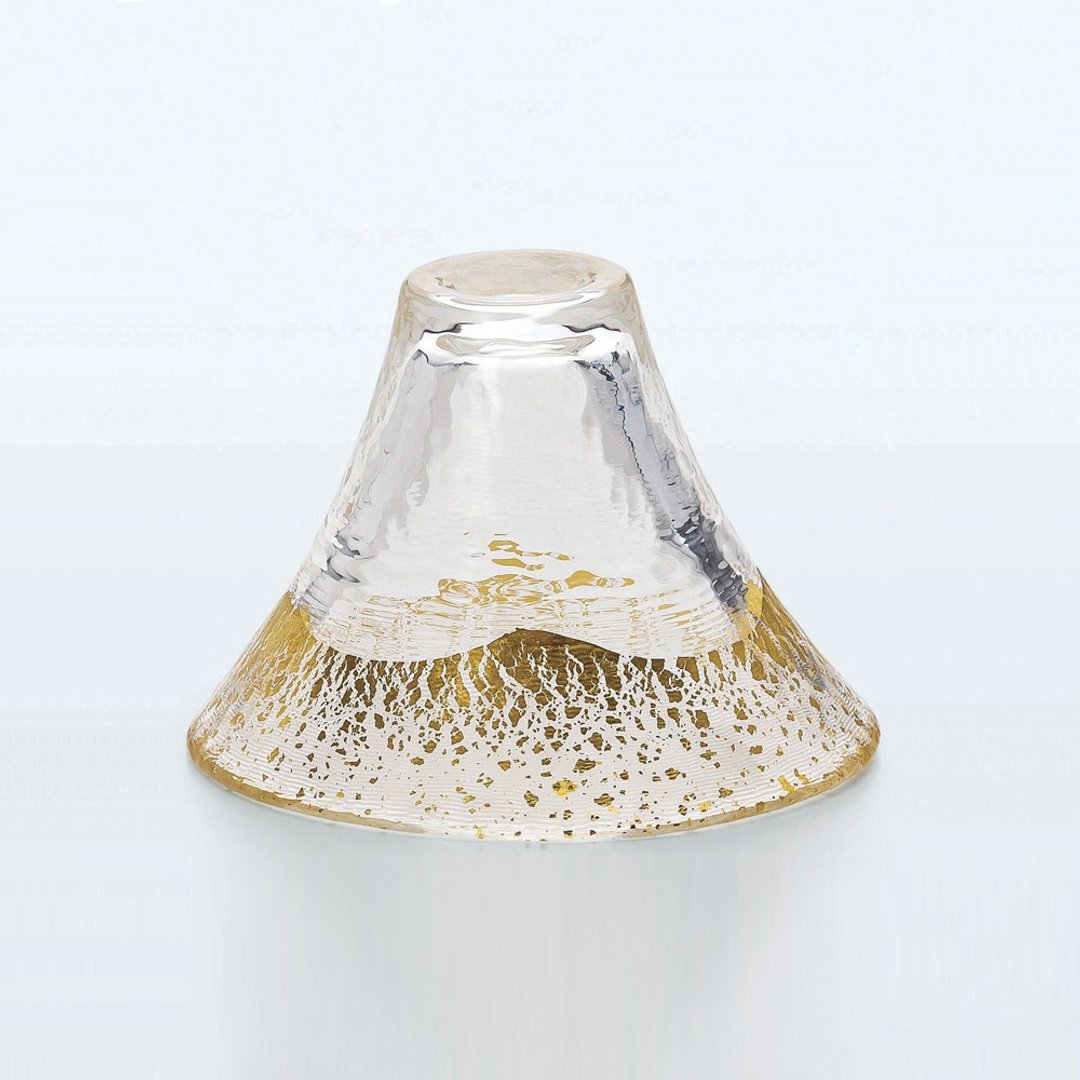 Toyo Sasaki Glass Blessing Cup Mt. Fuji Gold Toru Can only be shipped to Taiwan - 酒杯/酒器 - 玻璃 透明