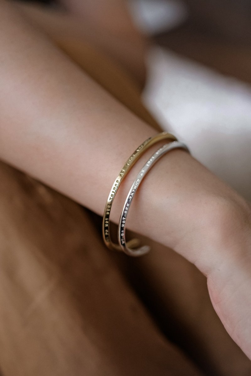 LOVE Quote 手环 - MISSLOVE 爱的印记/925银/情人节 - 手链/手环 - 银 银色