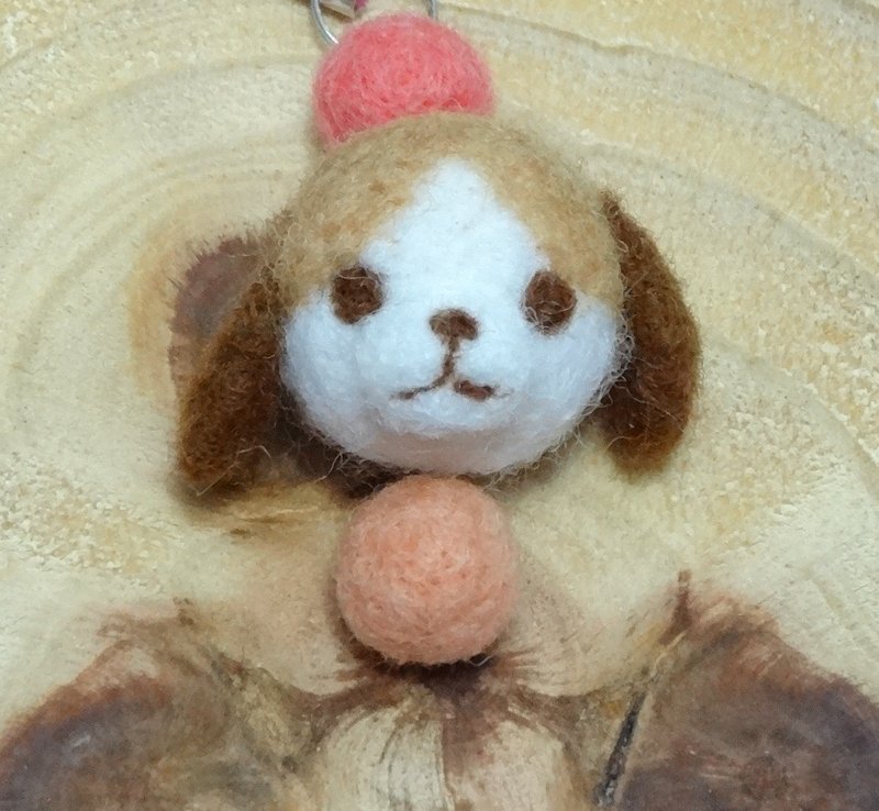 可爱小猎犬米格鲁-羊毛毡 "钥匙圈、吊饰、摆饰"(可定制化更改颜色) - 钥匙链/钥匙包 - 羊毛 红色