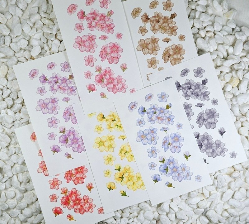 春花装饰 - 便条纸/标签贴 - 纸 多色