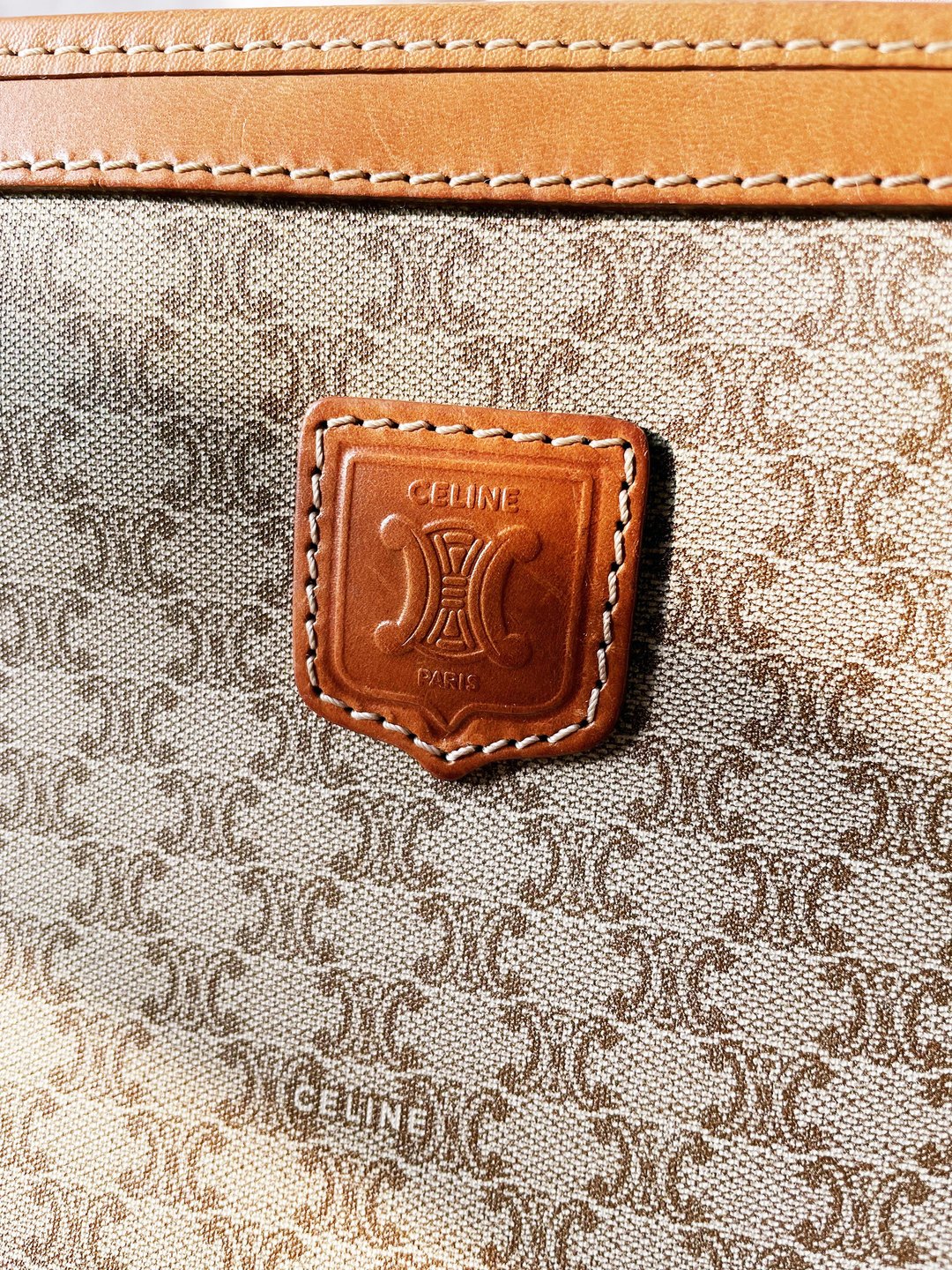 中古包 CELINE 米花 链条包单肩腋下包手拿包手提包公文包公文包 - 手提包/手提袋 - 真皮 卡其色