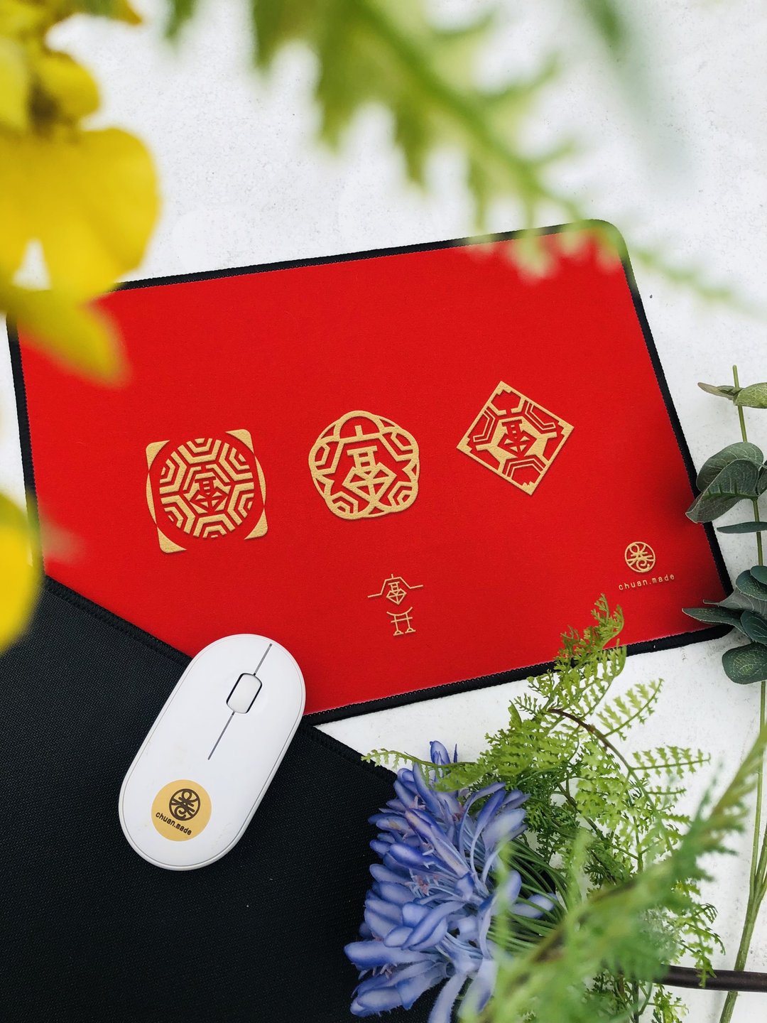 富粿花开x富是三鼠标垫 - 鼠标垫 - 其他材质 