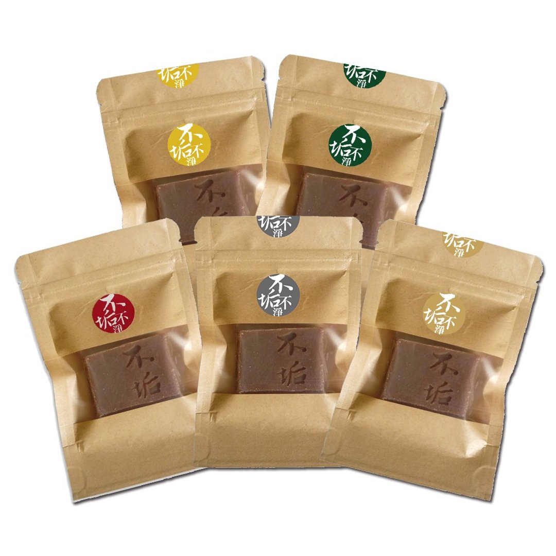 旅行平安手工皂5入组(沉香/艾草/天竺葵/苦橙叶/永久花) - 肥皂/手工皂 - 精油 咖啡色