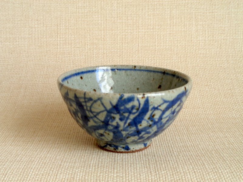 碗藤花卉图案a - 碗 - 陶 蓝色