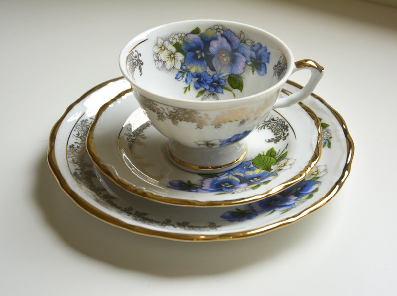 德国古董下午茶杯盘组U - 茶具/茶杯 - 瓷 蓝色