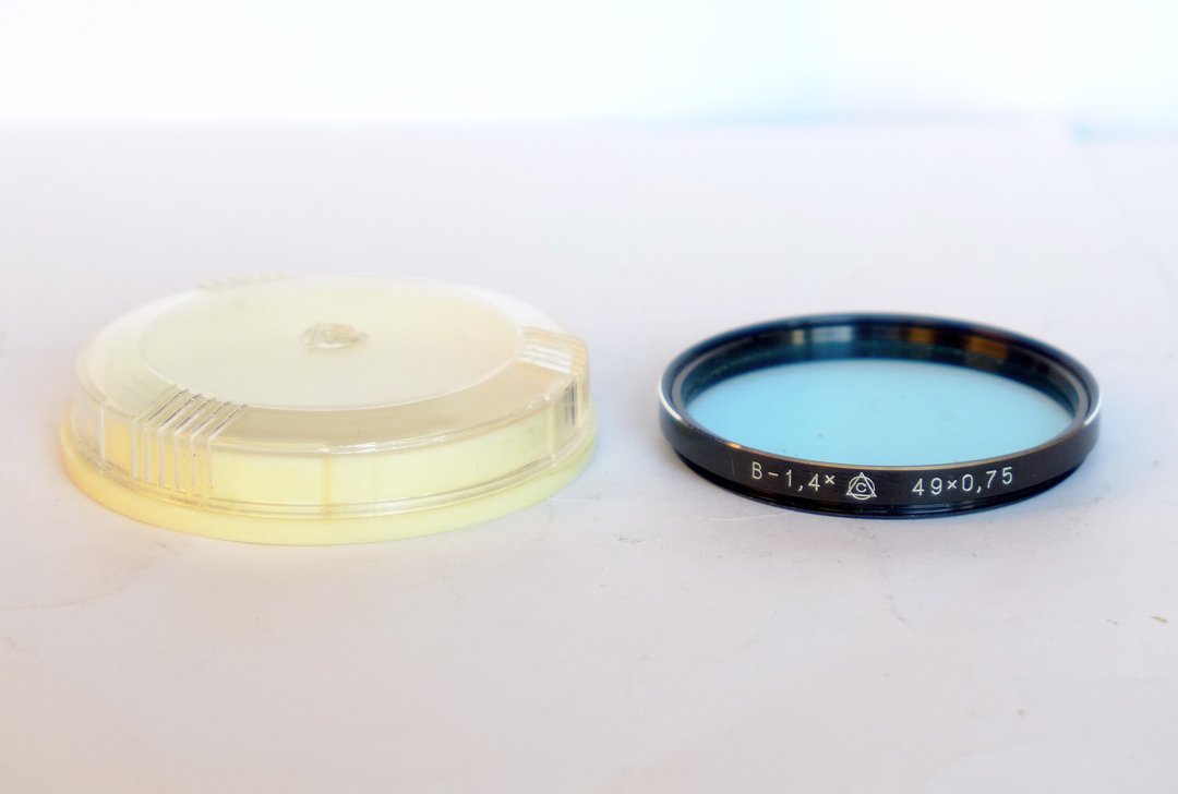 B-1,4x B-1.4x 49mm blue lens filter 49x0,75 USSR LZOS for Helios-44-2 box - 相机 - 其他材质 蓝色