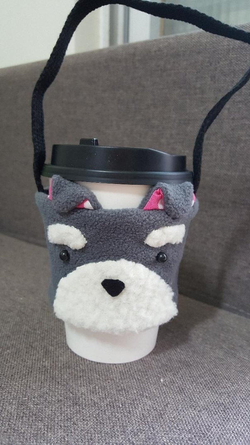 雪纳瑞饮料杯套/提袋 - 随行杯提袋/水壶袋 - 棉．麻 