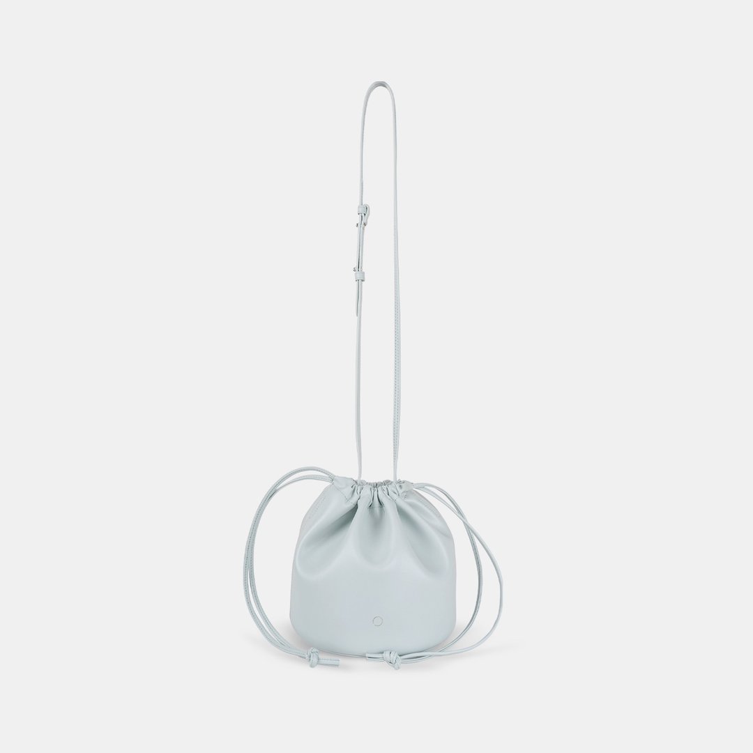 BO Drawstring 玉米基纯素皮革 手提包 水桶包 斜背包 浅蓝色 - 束口袋双肩包 - 人造皮革 蓝色