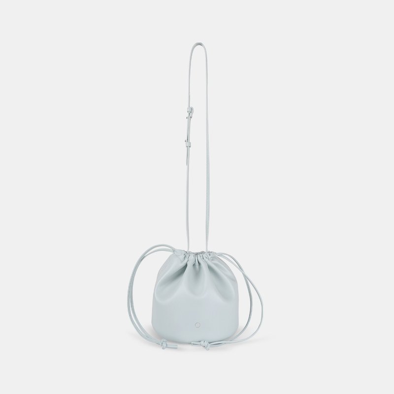 BO Drawstring 玉米基纯素皮革 手提包 水桶包 斜背包 浅蓝色 - 束口袋双肩包 - 人造皮革 蓝色