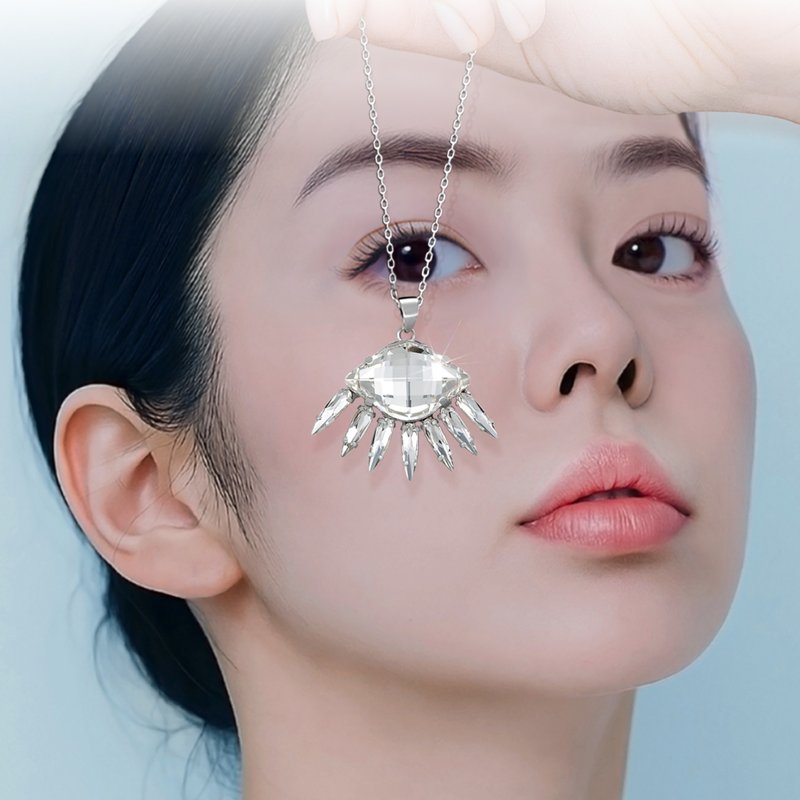 情人之眼 - 白色水晶 - 项链 - 水晶 白色
