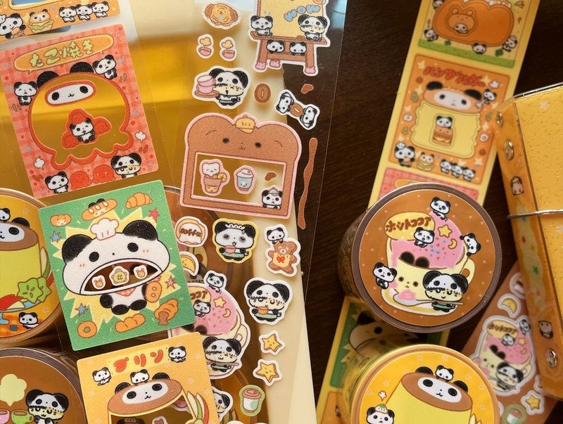 【好吃大头贴】【咖啡屋】可爱古早韩系模切贴纸卷 - 便条纸/标签贴 - 纸 多色