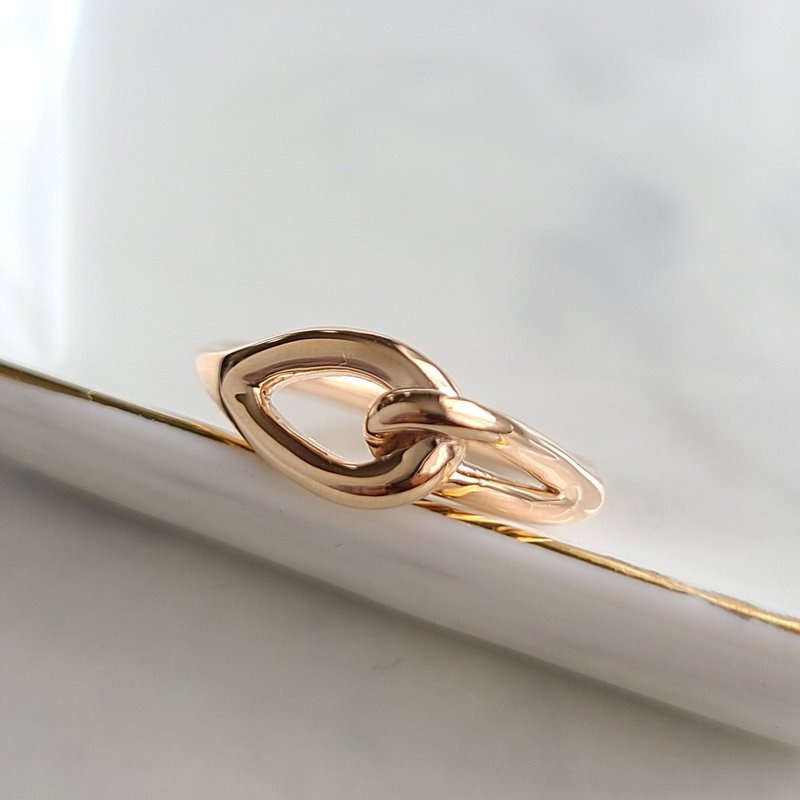 Slim Knot Ring Pink Gold / Free Shipping - 戒指 - 纯银 粉红色