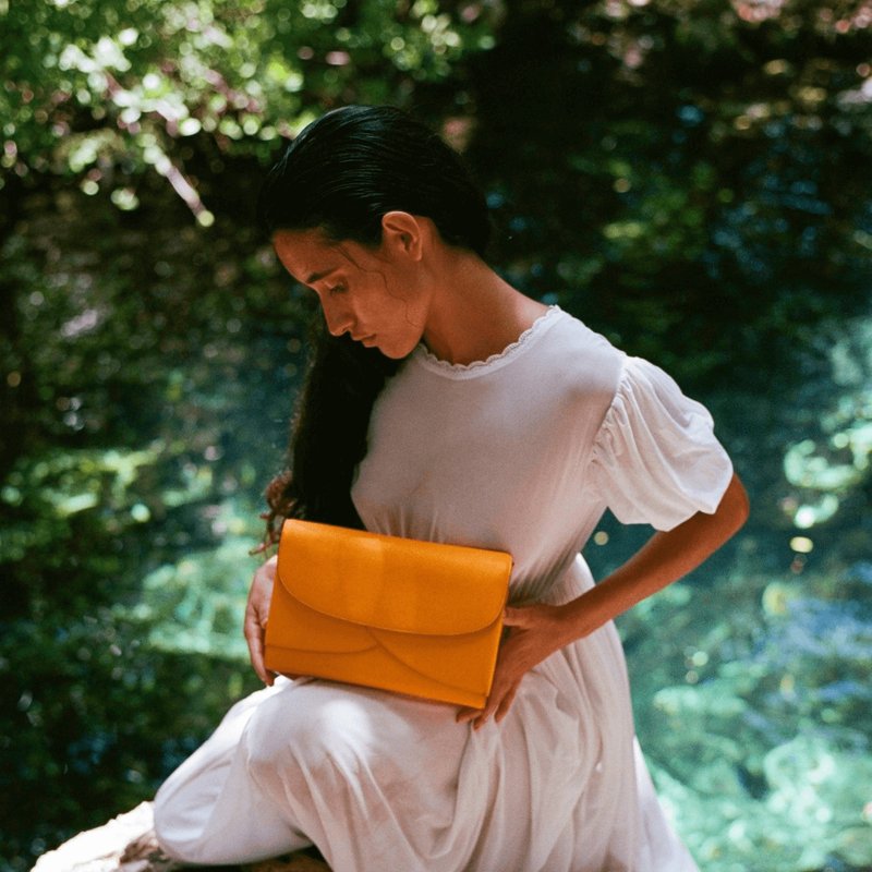 SOULMATTE 迷你莲花 手提包 斜背包 仙人掌纯素皮革 环保时尚 - 侧背包/斜挎包 - 其他材质 橘色