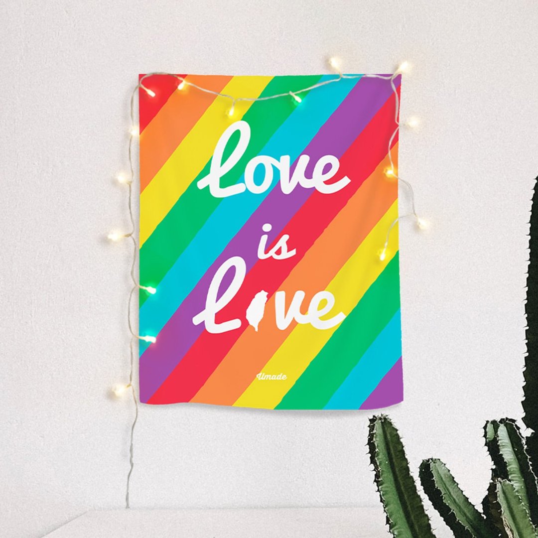 【房间布置福袋】彩虹壁幔/布置挂布。LOVE IS LOVE - 海报/装饰画/版画 - 聚酯纤维 多色