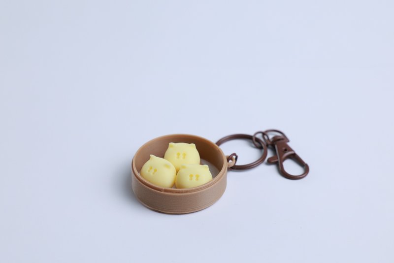 3Dprint 奶皇包猫咪点心笼挂饰 - 钥匙链/钥匙包 - 塑料 黄色