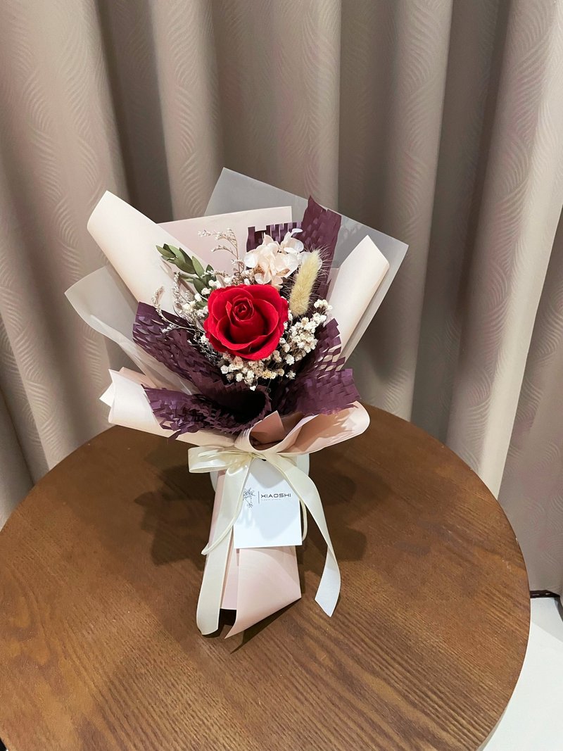情人节永生花束 永生玫瑰花束 情人节花束 单支玫瑰花束 - 干燥花/捧花 - 植物．花 多色