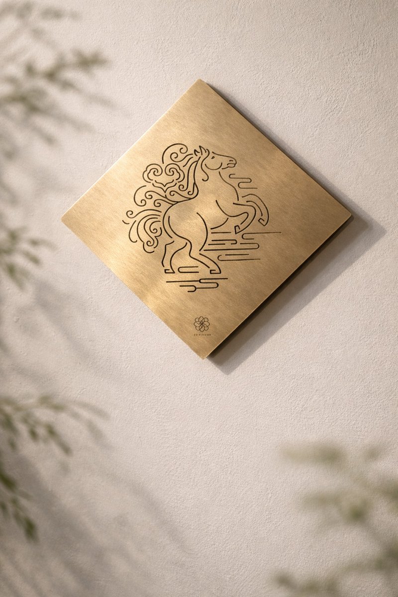 骏行・纯铜春联  Brass Horse Plaque - 摆饰 - 其他金属 金色