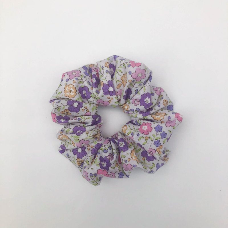 发圈- 浪漫紫花 - 发饰 - 棉．麻 紫色