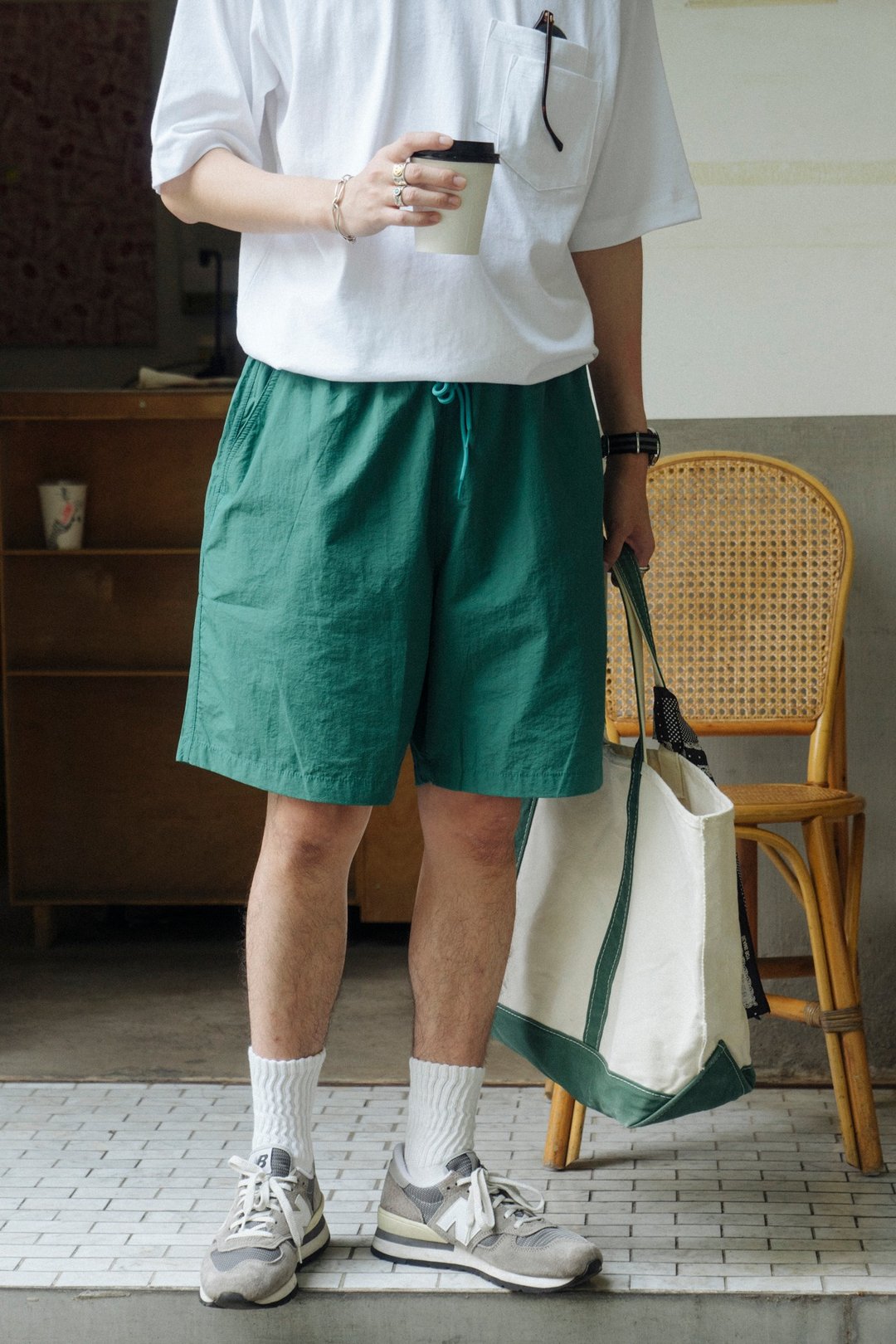 SHORTS 夏季日系搭配户外溯溪露營 尼龙宽松休闲沙灘短裤 Cityboy - 男士长裤 - 尼龙 多色