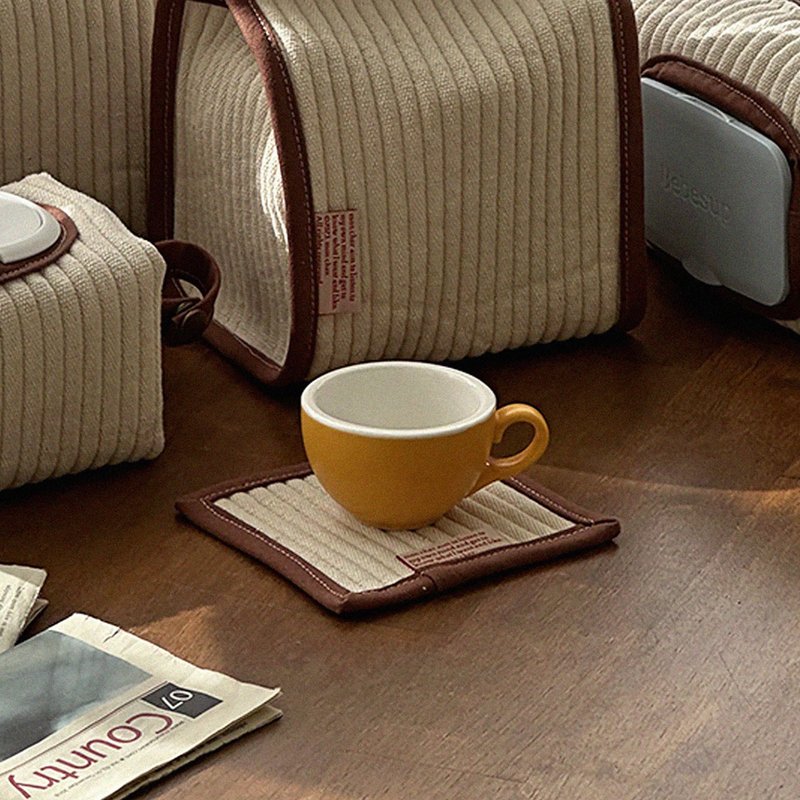 茶咖啡杯垫 _ 面包 - 杯垫 - 棉．麻 多色
