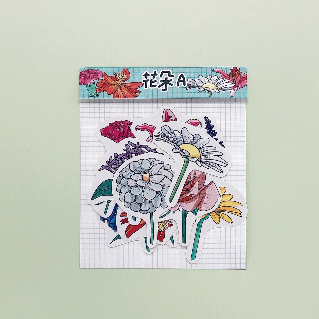 花朵A∣贴纸包 - 贴纸 - 纸 多色