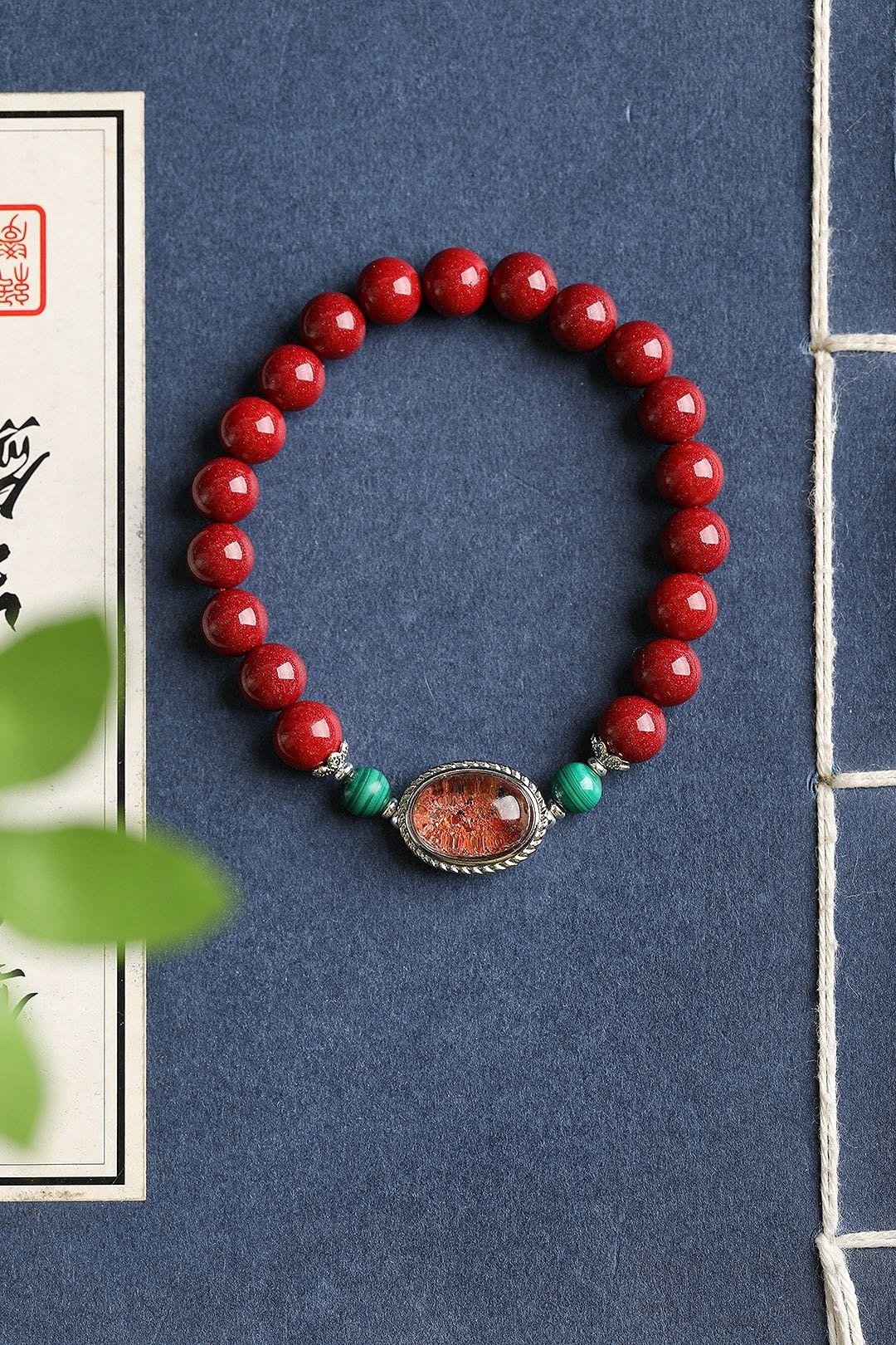 天然原矿朱砂精品紫金砂单圈手链 含量高达95%以上 - 手链/手环 - 宝石 