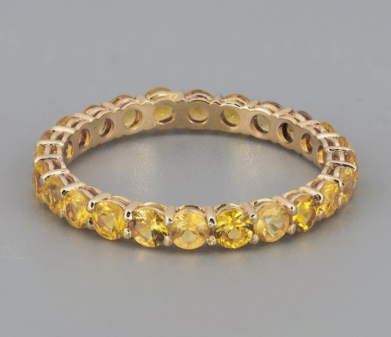Eternity ring with round sapphires - 戒指 - 贵金属 金色