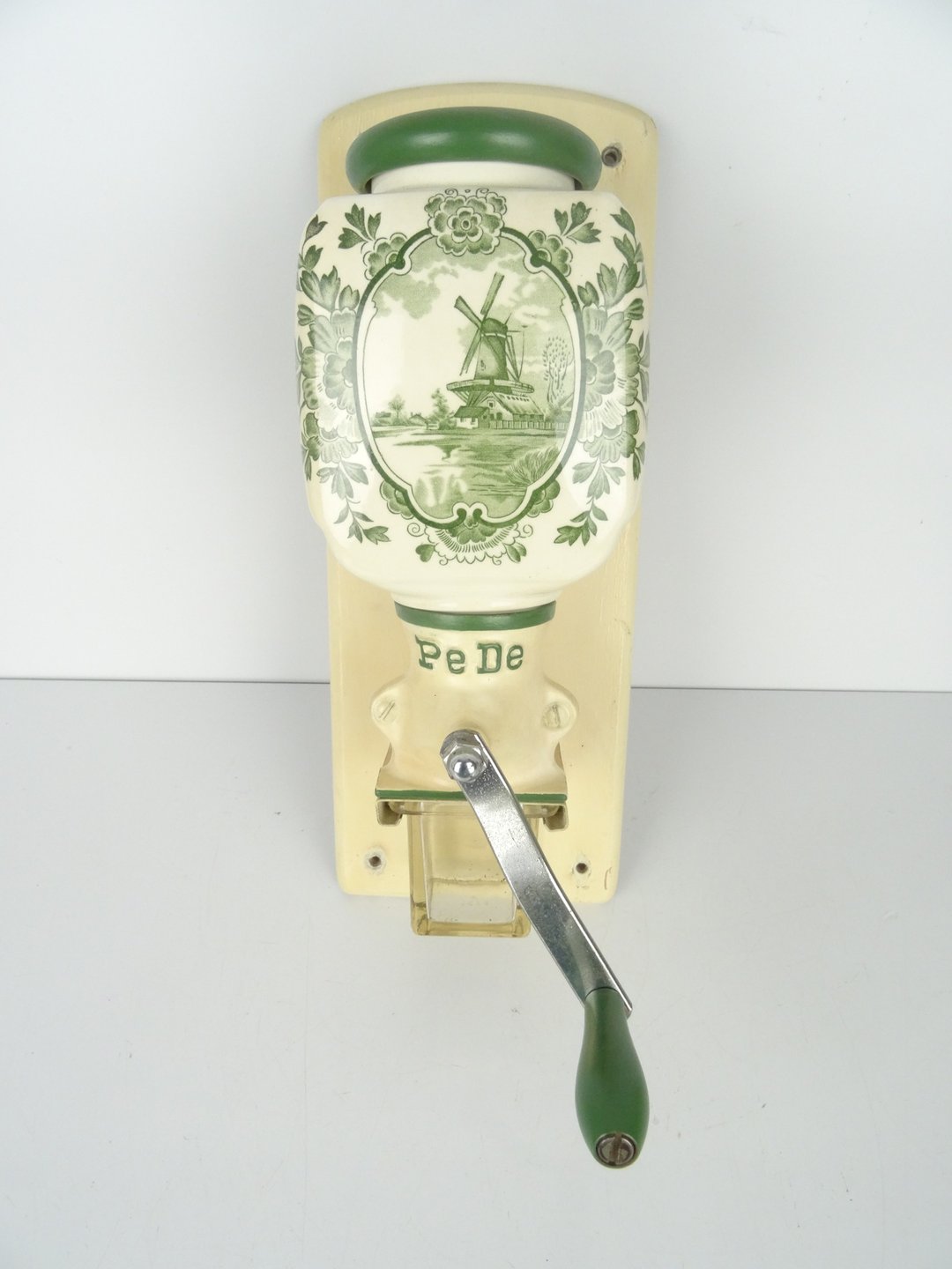 复古荷兰 Pede Zassenhaus 咖啡研磨机 – 绿色古董手动德尔夫特磨豆机 - 咖啡壶/周边 - 其他材质 绿色
