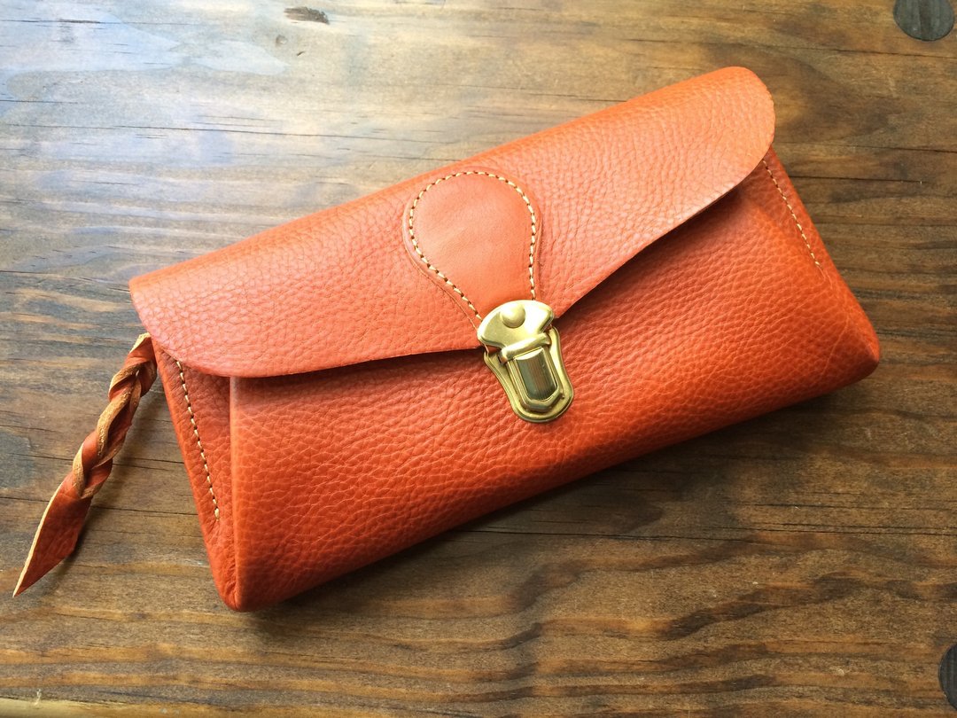 Italian leather * long wallet "series-envelope" terracotta Brown - 皮夹/钱包 - 真皮 橘色