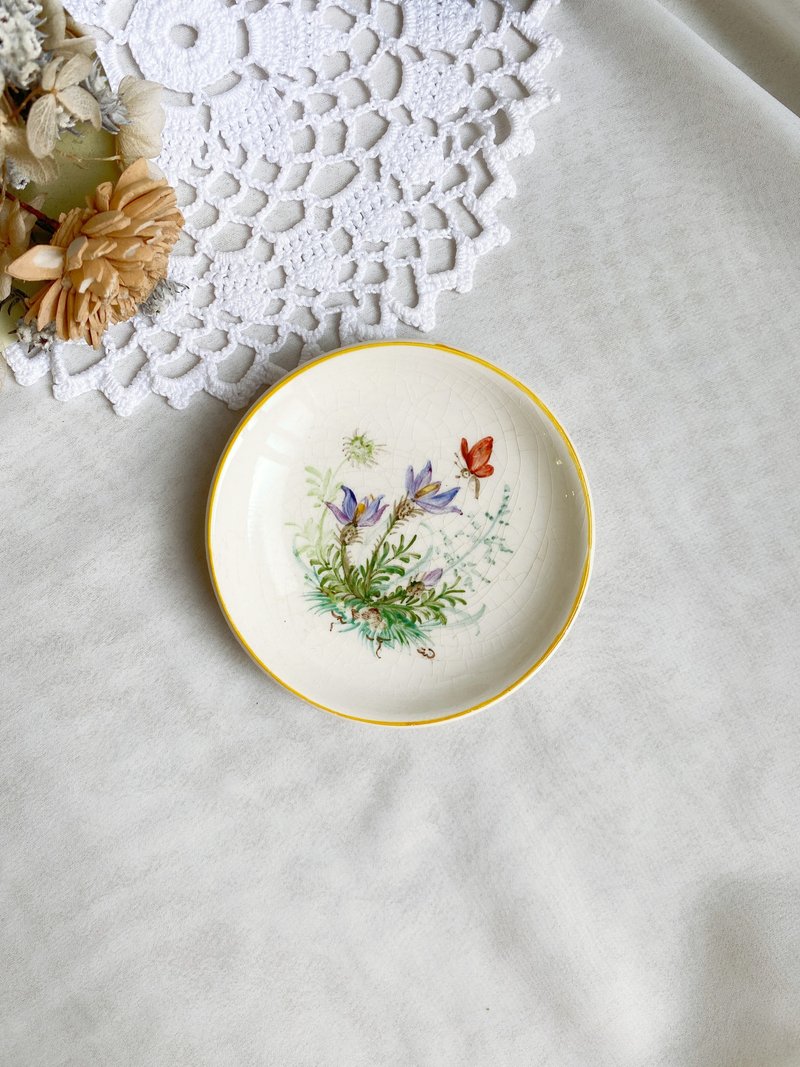 【好日恋物】 德国VINTAGE匠人Ilse Wehe手工绘制野花系列礼物 - 浅碟/小碟子 - 瓷 多色
