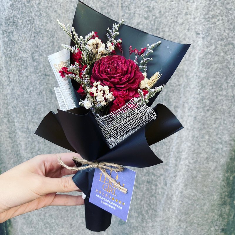 【花束】扩香干燥花束|质感黑|永生花|干燥花|快速出货|定制化 - 干燥花/捧花 - 植物．花 黑色