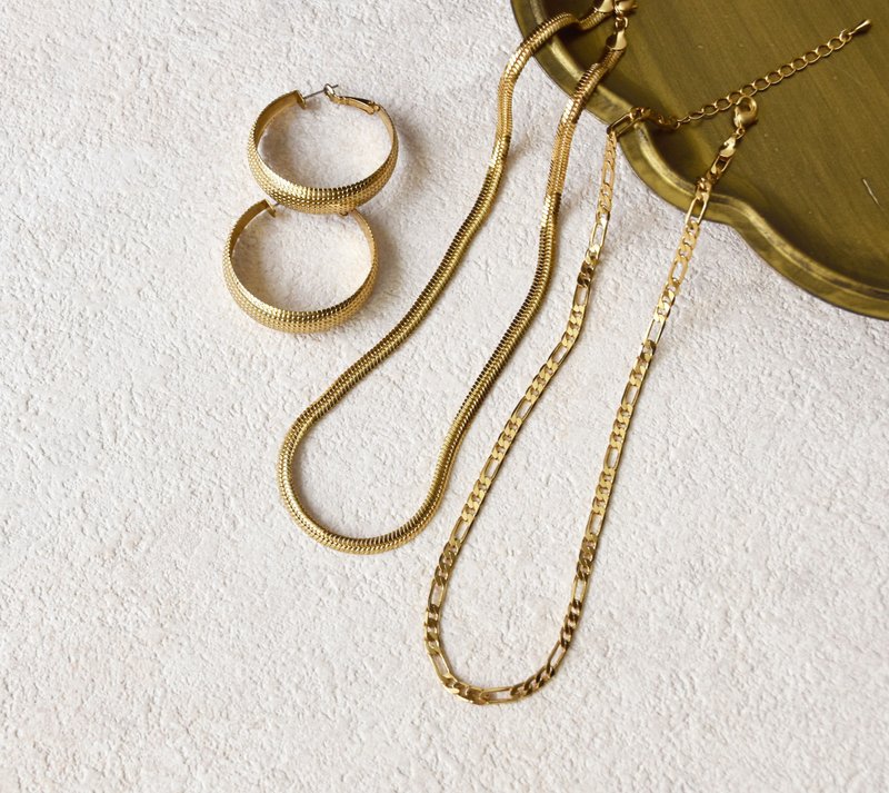 【精选套组】金色时尚蛇骨链精选 - 项链 - 铜/黄铜 金色