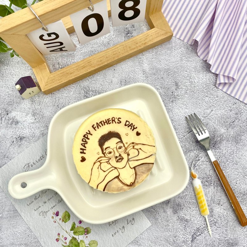 4寸人像嘟嘴 | 似颜绘手绘蛋糕  桃园定制化生日蛋糕  重奶酪蛋糕 - 蛋糕/甜点 - 新鲜食材 橘色