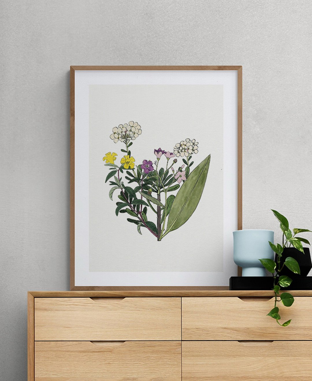 Christmas Gift WrappingBotanic art print, Poster art for interior decoration Rom - 海报/装饰画/版画 - 纸 紫色