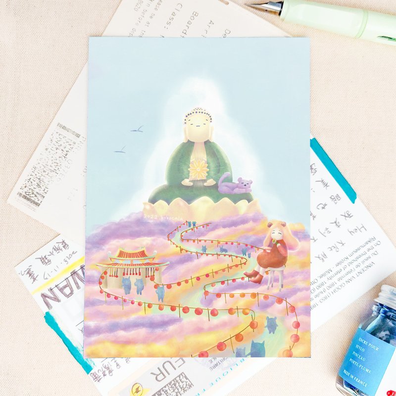 台湾风景/ 插画收藏明信片/ 花喜彰化 Colorful Changhua - 卡片/明信片 - 纸 粉红色