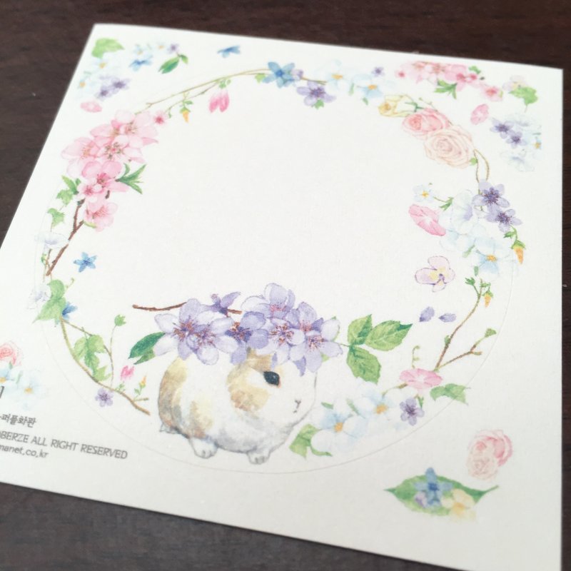 花冠兔子圆形贴纸 - 紫 - 贴纸 - 纸 紫色