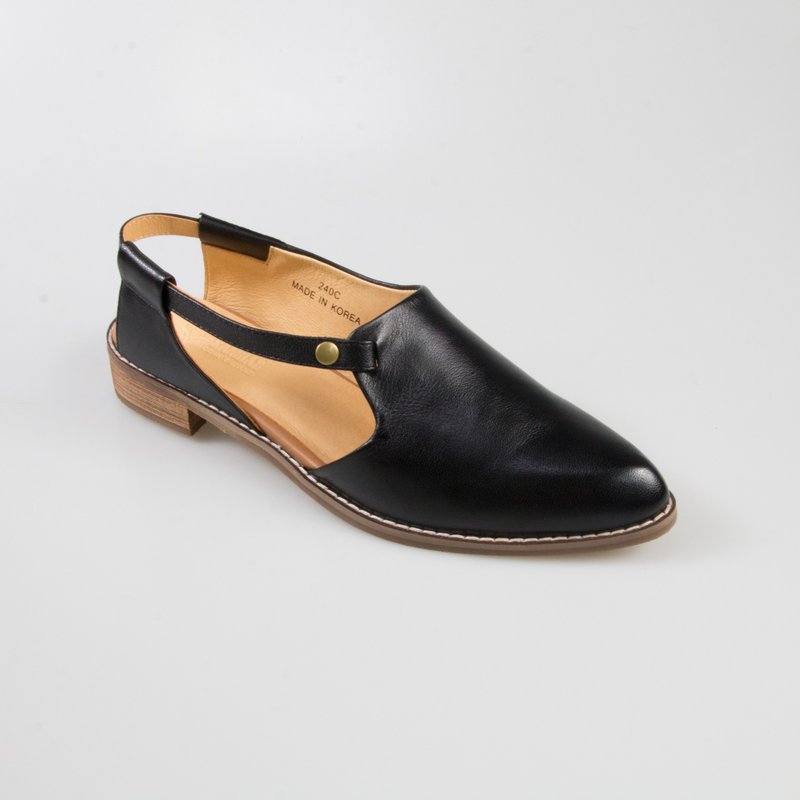 尖头侧篓空鞋女鞋/黑色/615C楦 - 男女凉鞋 - 真皮 绿色