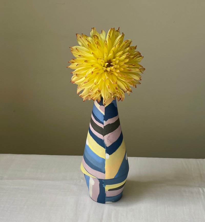 夜色拼贴瓶状高花器 - 花瓶/陶器 - 瓷 