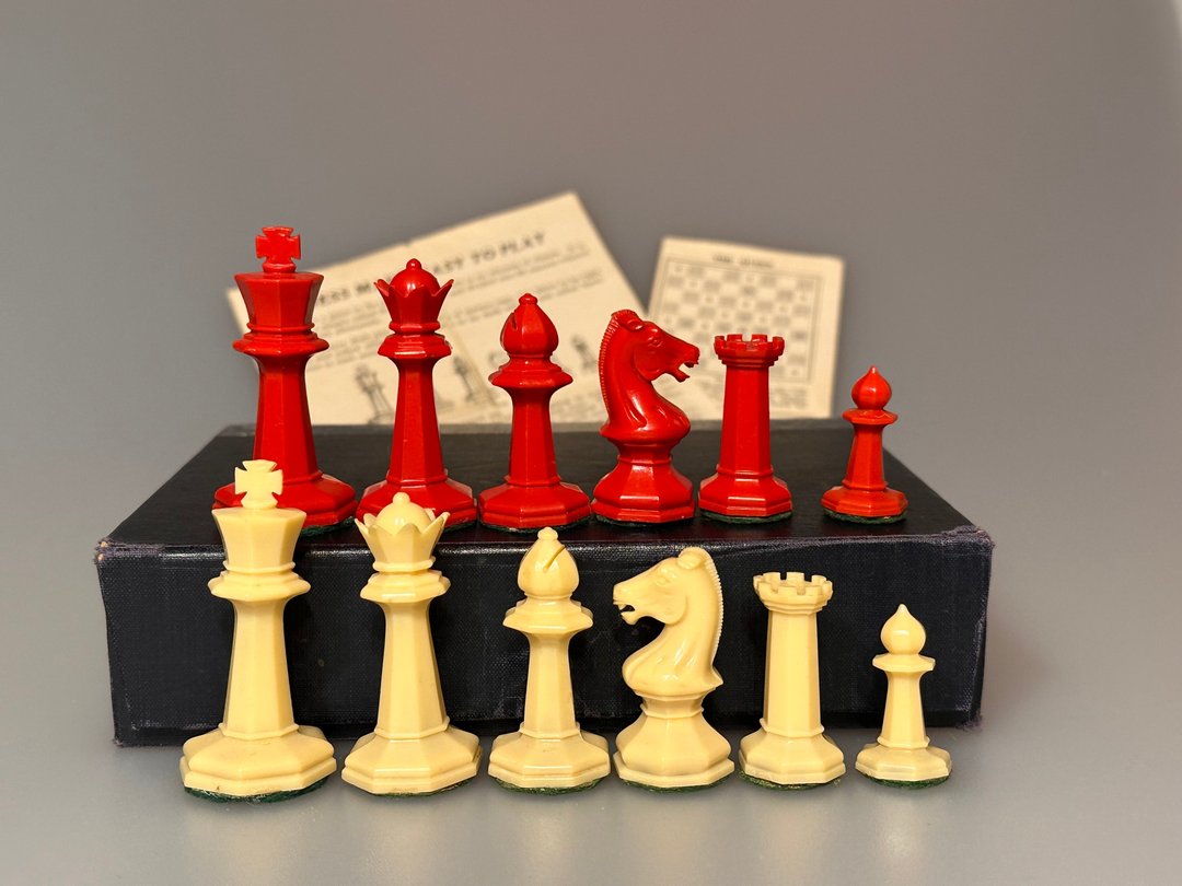 复古德鲁克国际象棋套装美国 1930 至 1940 年 - 桌游/玩具 - 塑料 