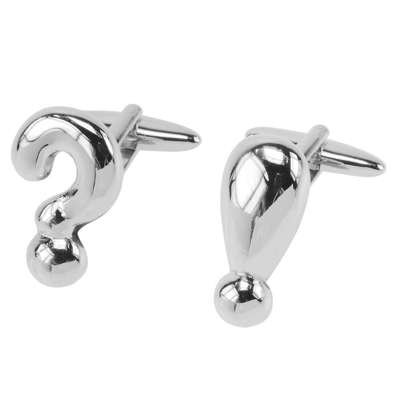 问号和感叹号袖扣 - 袖扣 - 其他金属 银色